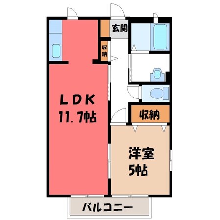 鶴田駅 徒歩3分 1階の物件間取画像